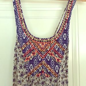 Pink Blush Maternity Maxi Dress blue floral Aztec